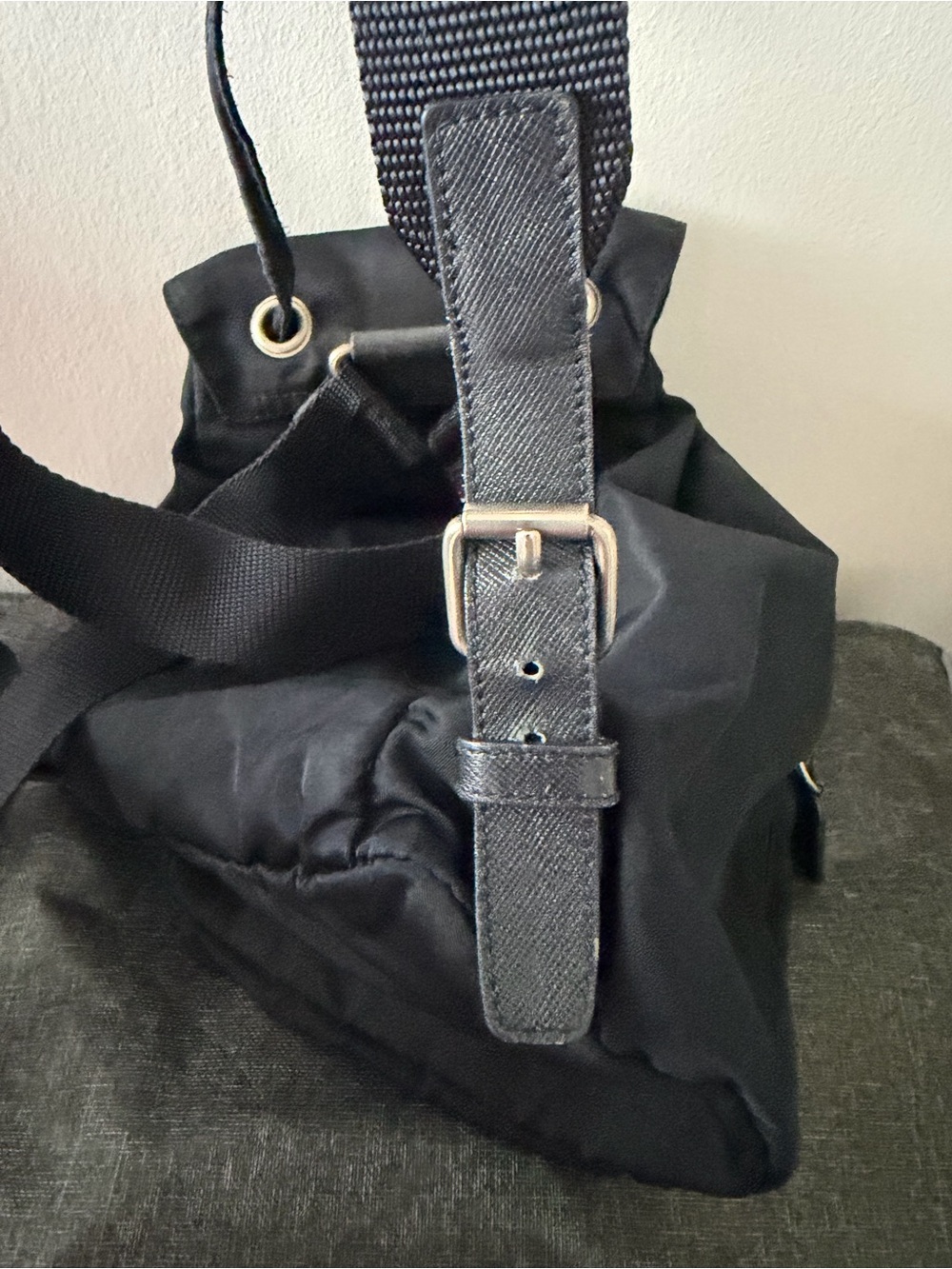 Prada Black Nylon Drawstring Mini Backpack - Picture 6 of 10